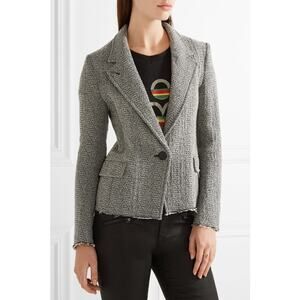 Isabel Marant Etoile Herringbone Wool Blend Blazer | Gray | SZ 8